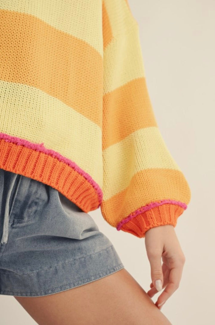 Sunshine &amp; Sorbet Stripe Ribbed Sweater - eloise boutique
