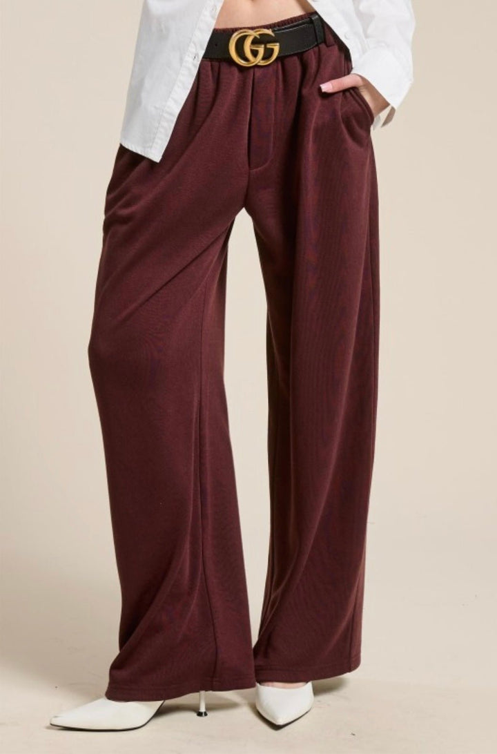 Tailored Wide Leg Knit Sweatpants - eloise boutique