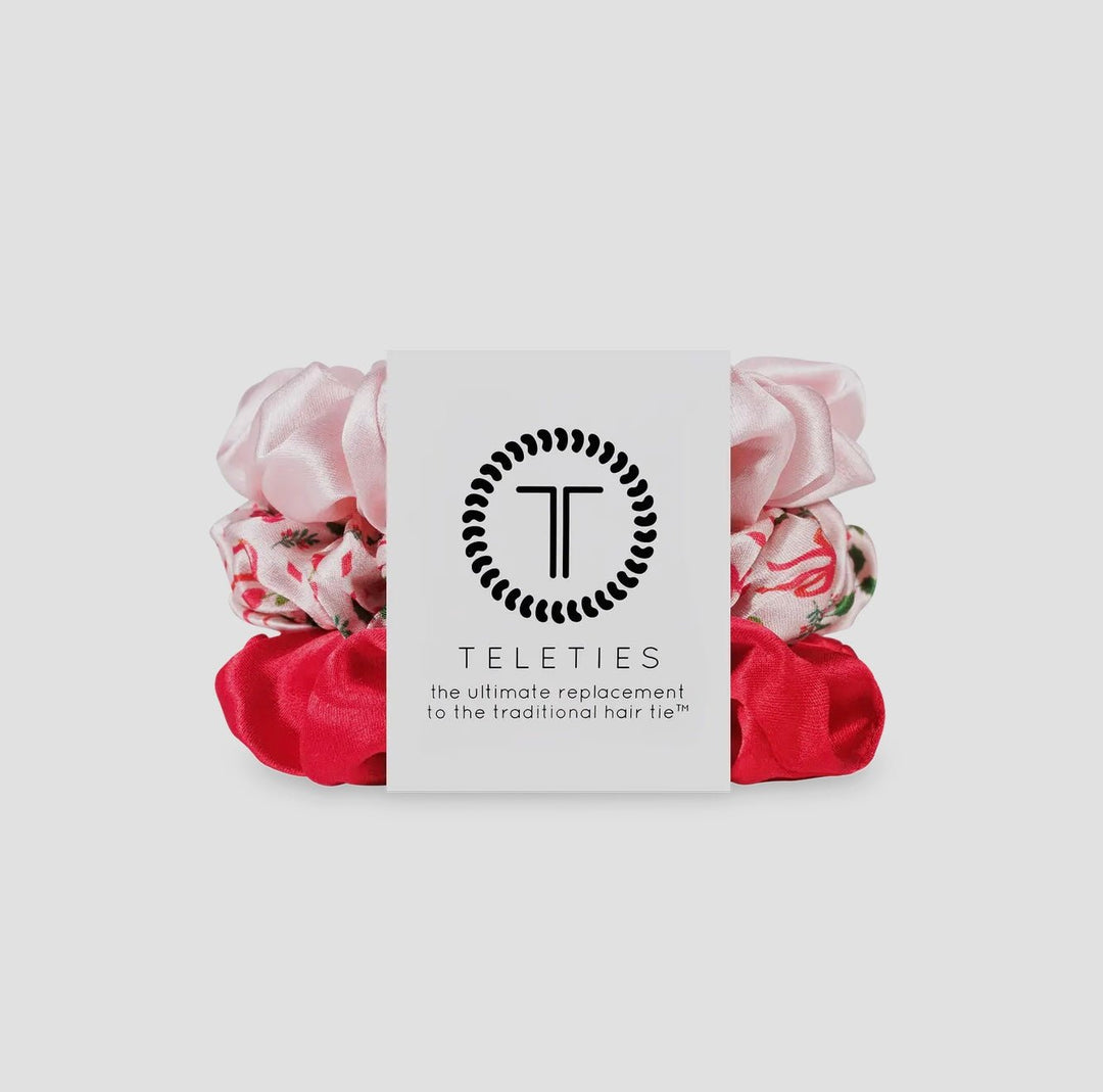 Teleties Blush Large Silk Scrunchies - eloise boutique