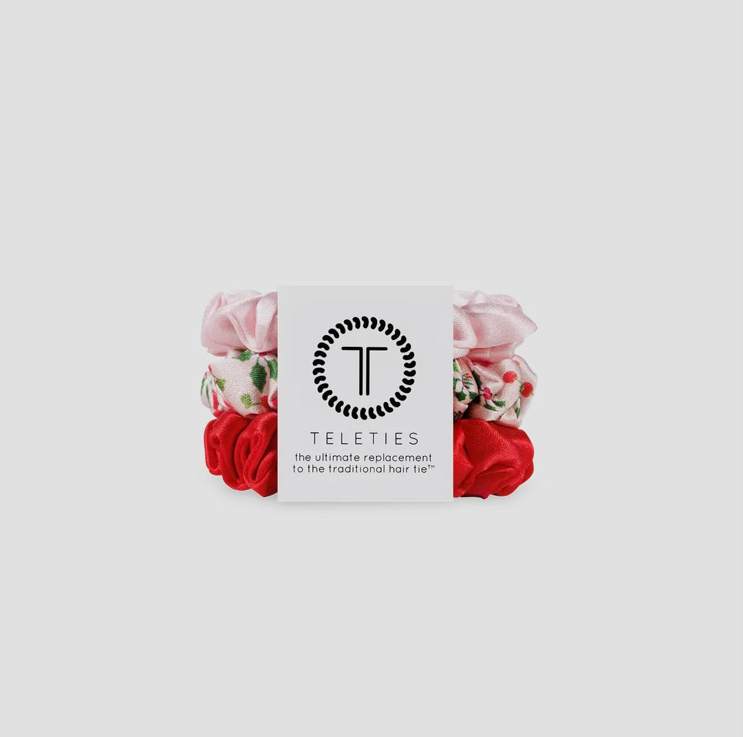Teleties Blush Small Silk Scrunchies - eloise boutique