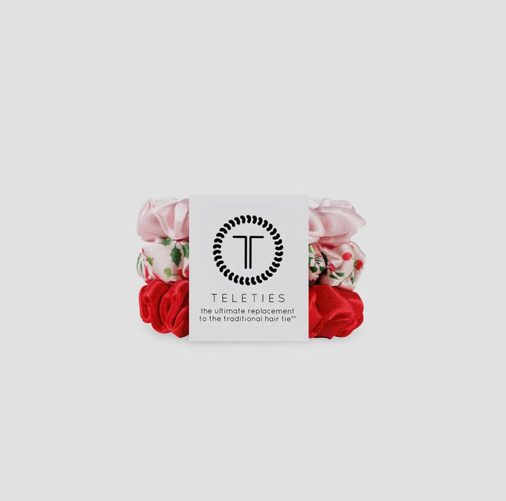 Teleties Blush Small Silk Scrunchies - eloise boutique