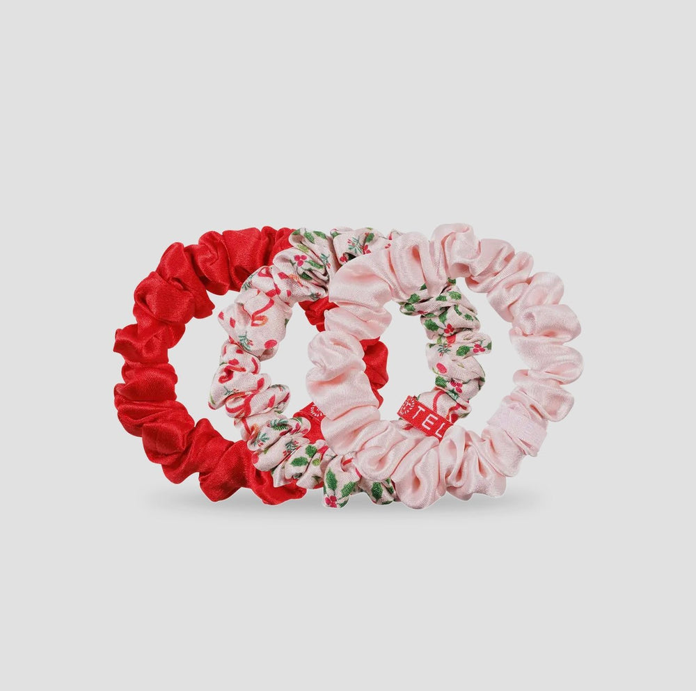 Teleties Blush Small Silk Scrunchies - eloise boutique