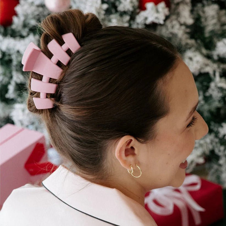 Teleties Classic Merry Pinkmas Large Hair Clip - eloise boutique