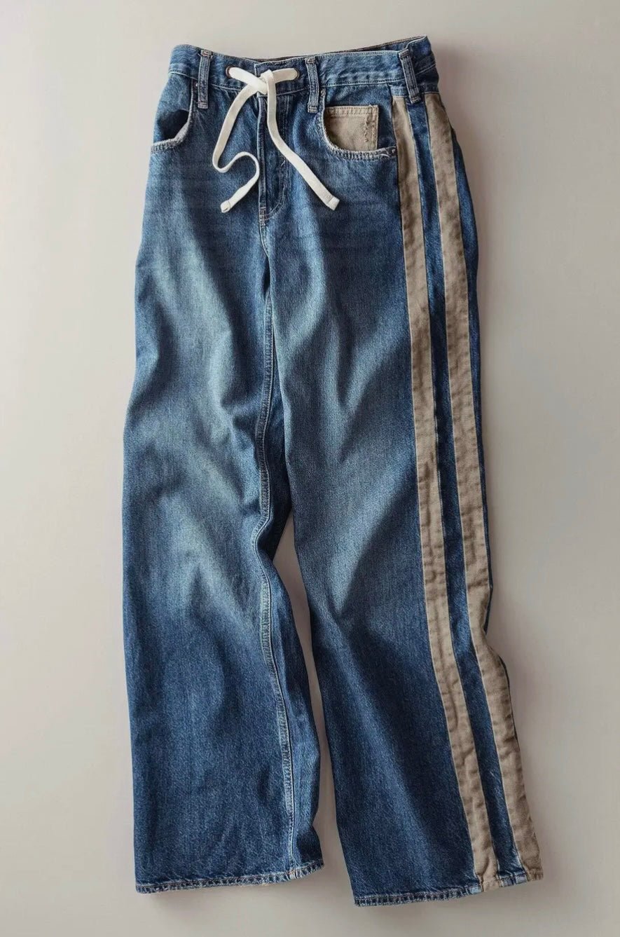 The Canvas Contrast Drawstring Jean - eloise boutique