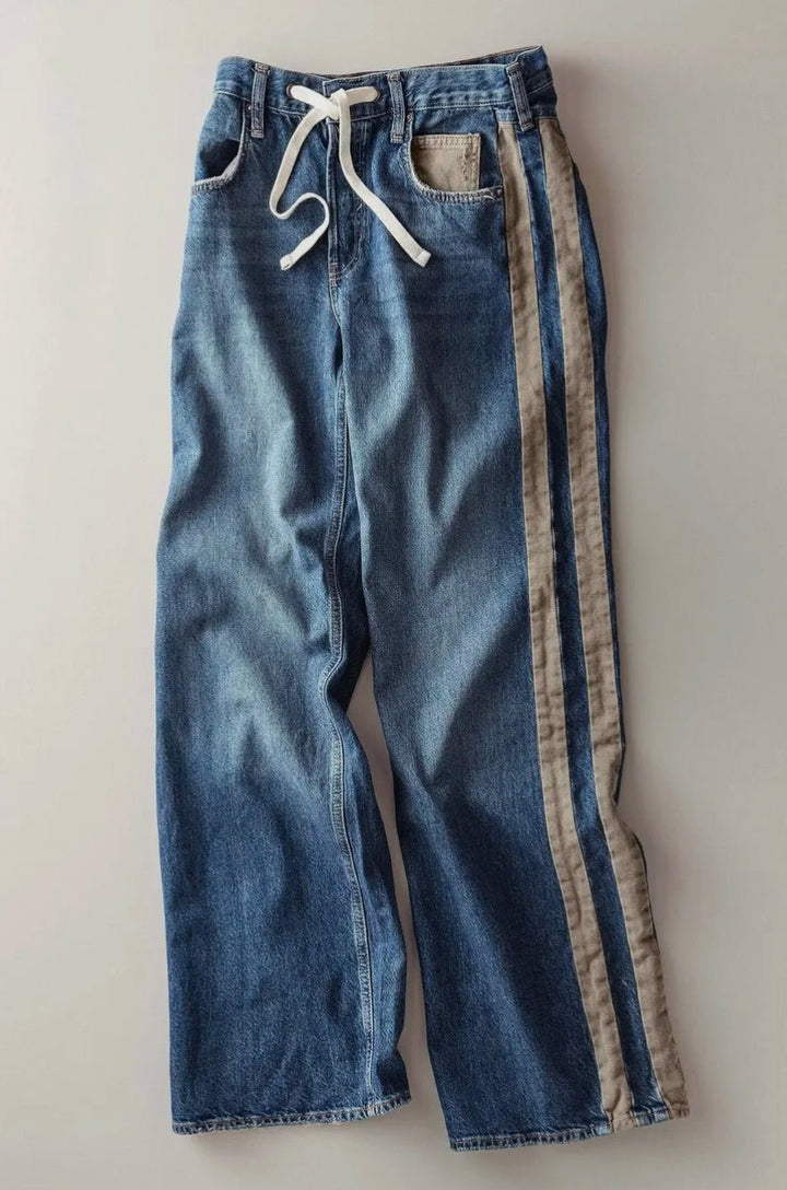 The Canvas Contrast Drawstring Jean - eloise boutique