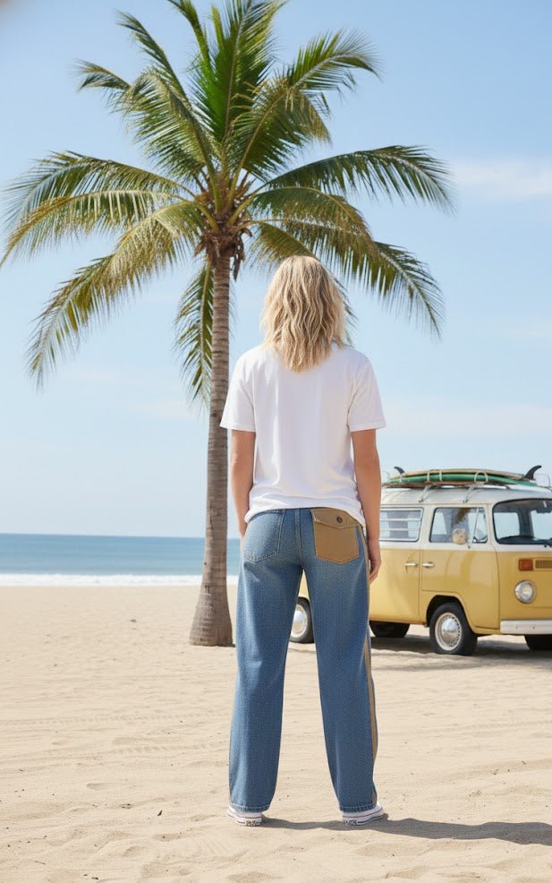 The Canvas Contrast Drawstring Jean - eloise boutique