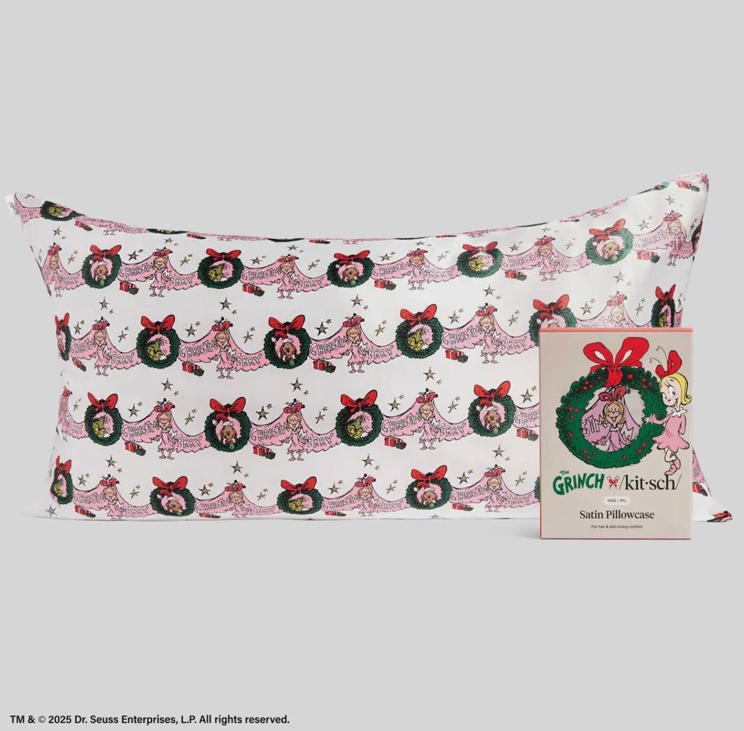 The Grinch x Kitsch KING Satin Pillowcase - Cindy Lou Who - eloise boutique