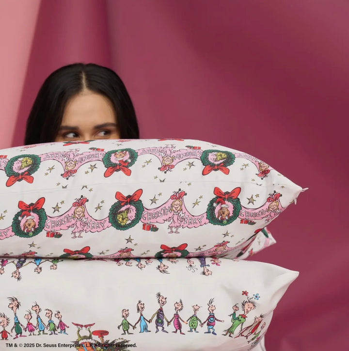 The Grinch x Kitsch KING Satin Pillowcase - Cindy Lou Who - eloise boutique