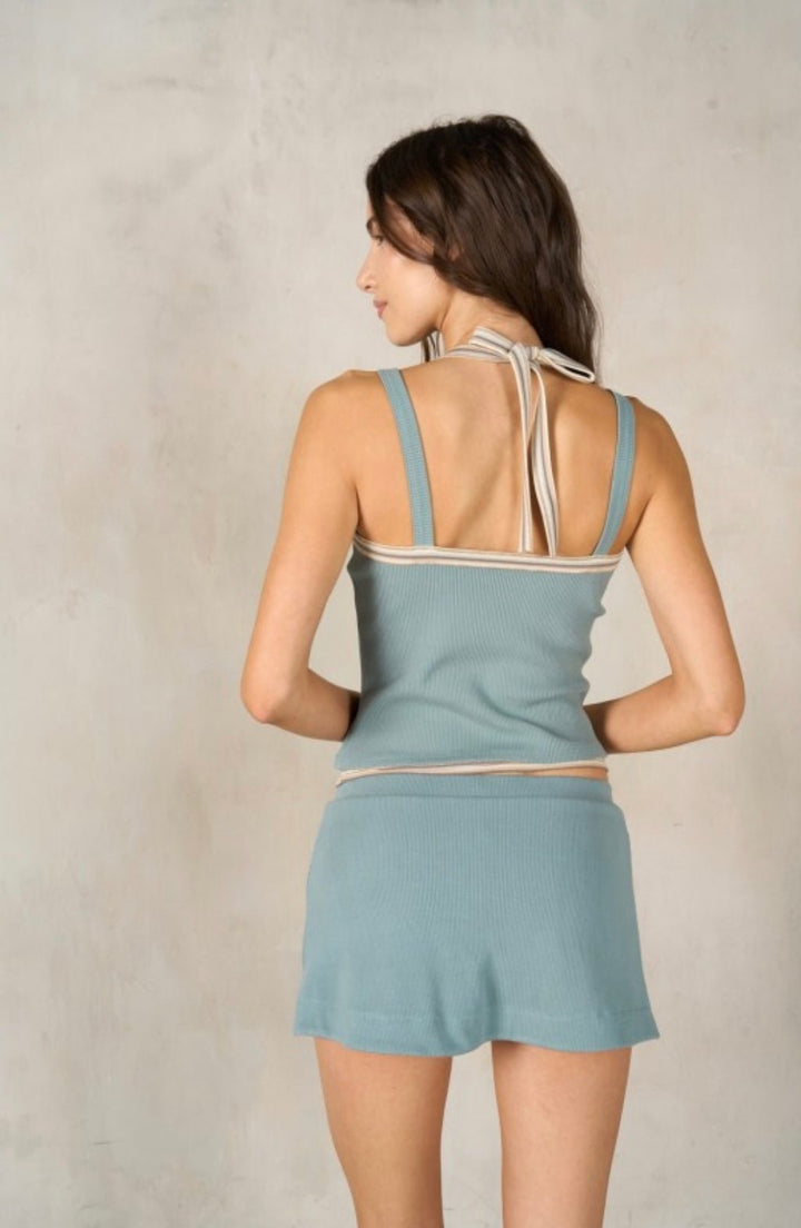Tie Back Tank Set With Chain Detail Skort - eloise boutique