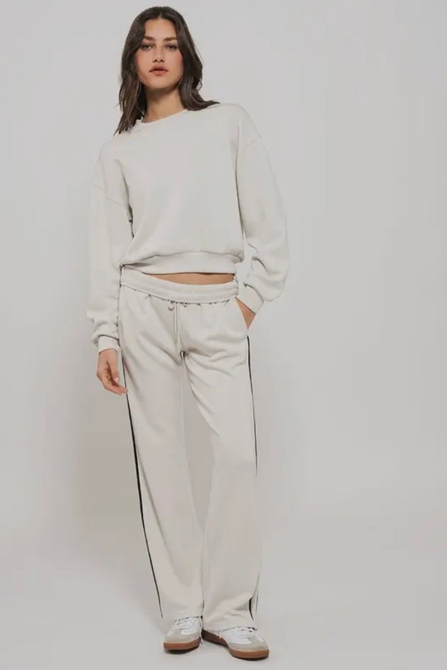 Timeless Stripe Drawstring Relaxed Sweatpants - eloise boutique
