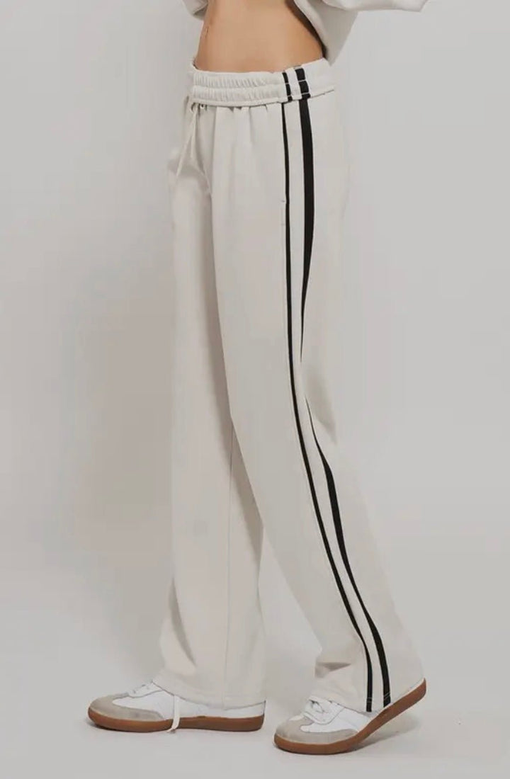 Timeless Stripe Drawstring Relaxed Sweatpants - eloise boutique