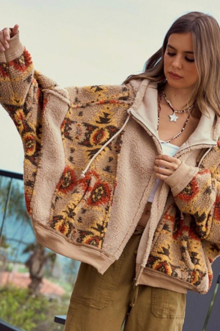 Vintage Aztec Fleece Jacket - eloise boutique