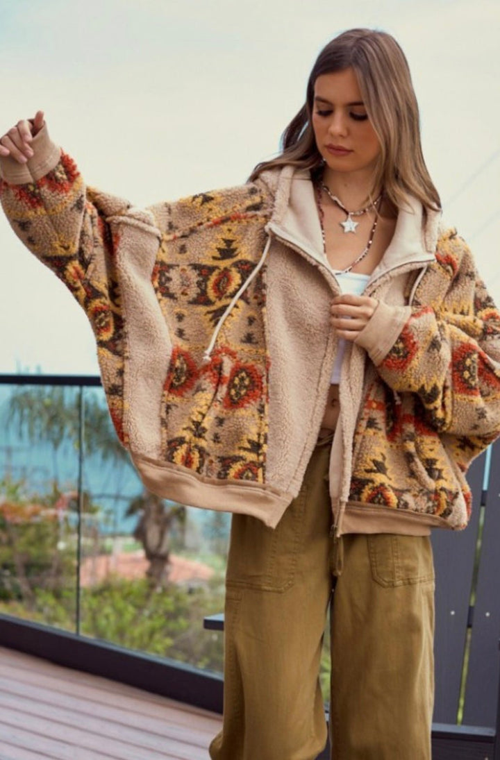 Vintage Aztec Fleece Jacket - eloise boutique