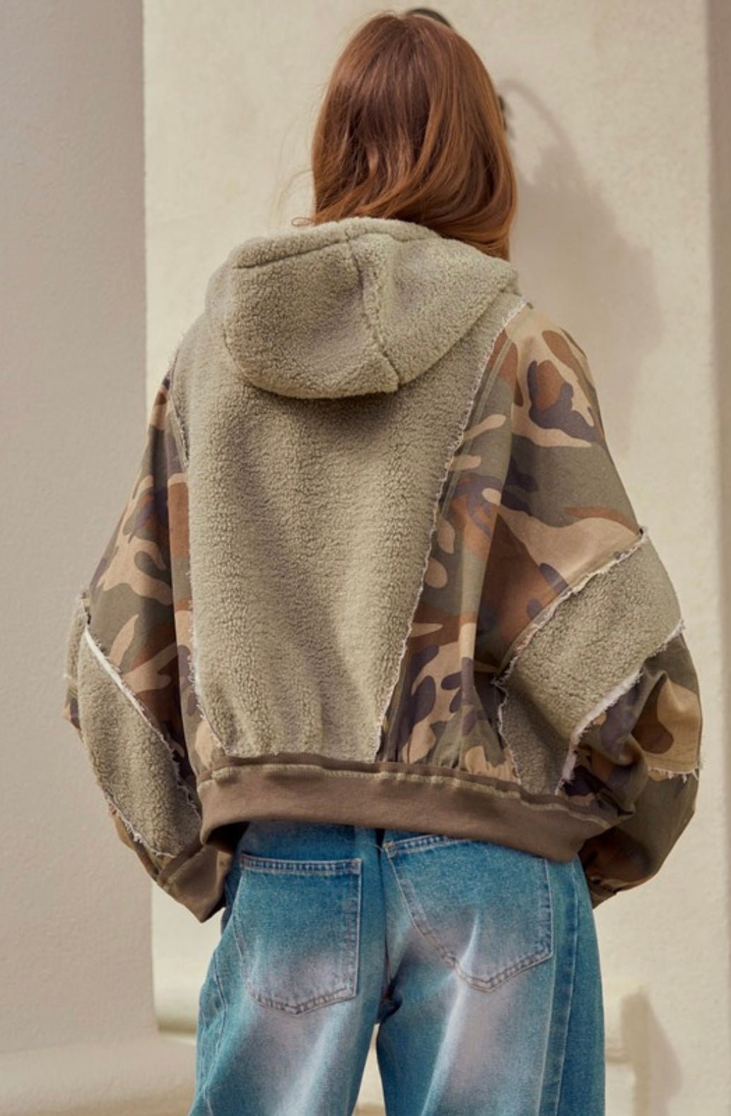 Washed Vintage Camo With Fleece Jacket - eloise boutique