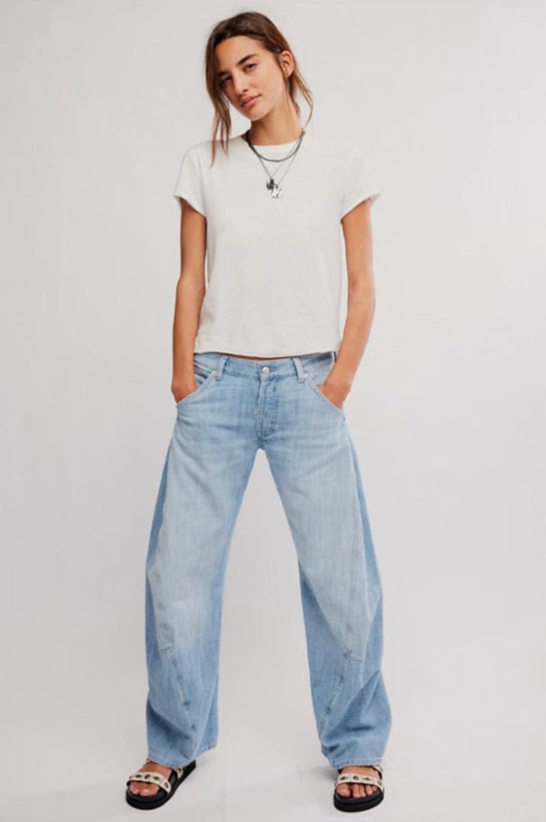 We The Free Highland Low - Rise Twisted Bowed Jeans - eloise boutique