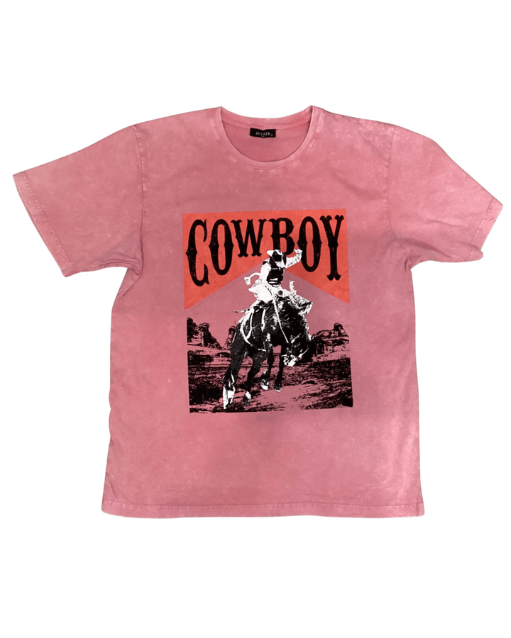 Western Cowboy Vintage Graphic Oversized Boyfriend Tee - eloise boutique