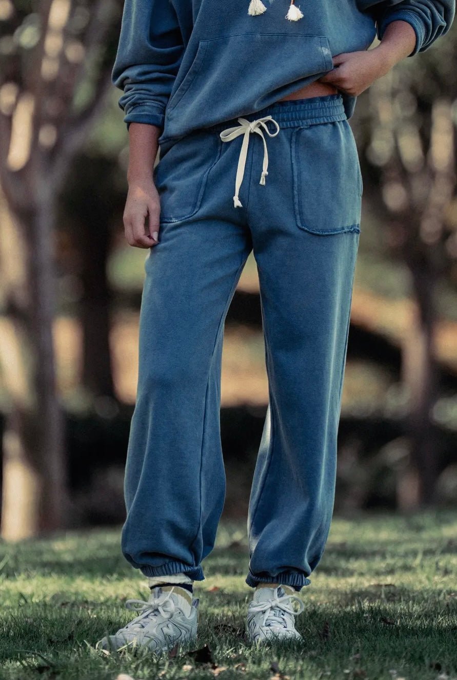 Wide Leg Cotton Blend Jogger Sweatpant - eloise boutique