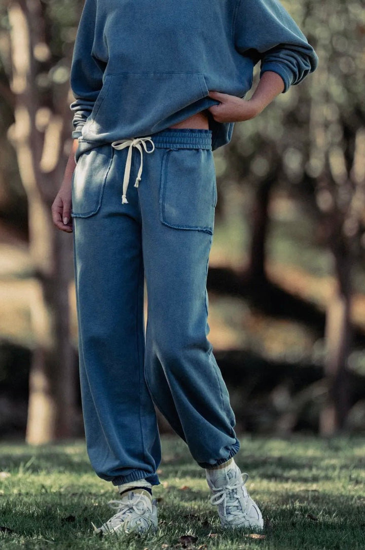 Wide Leg Cotton Blend Jogger Sweatpant - eloise boutique