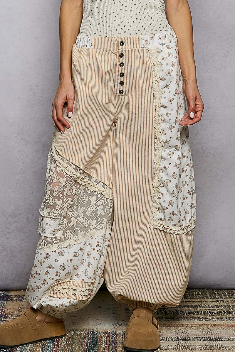 Wildflower Wanderer Patchwork Balloon Pants - eloise boutique