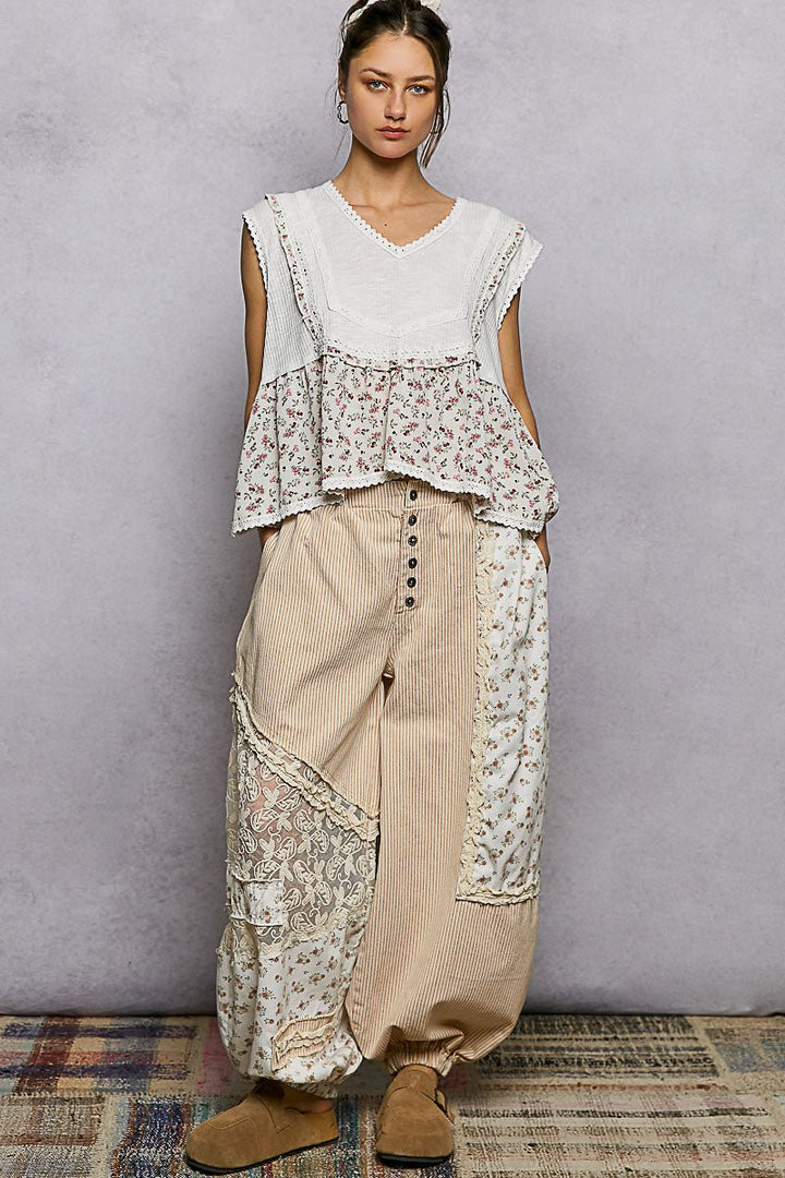 Wildflower Wanderer Patchwork Balloon Pants - eloise boutique