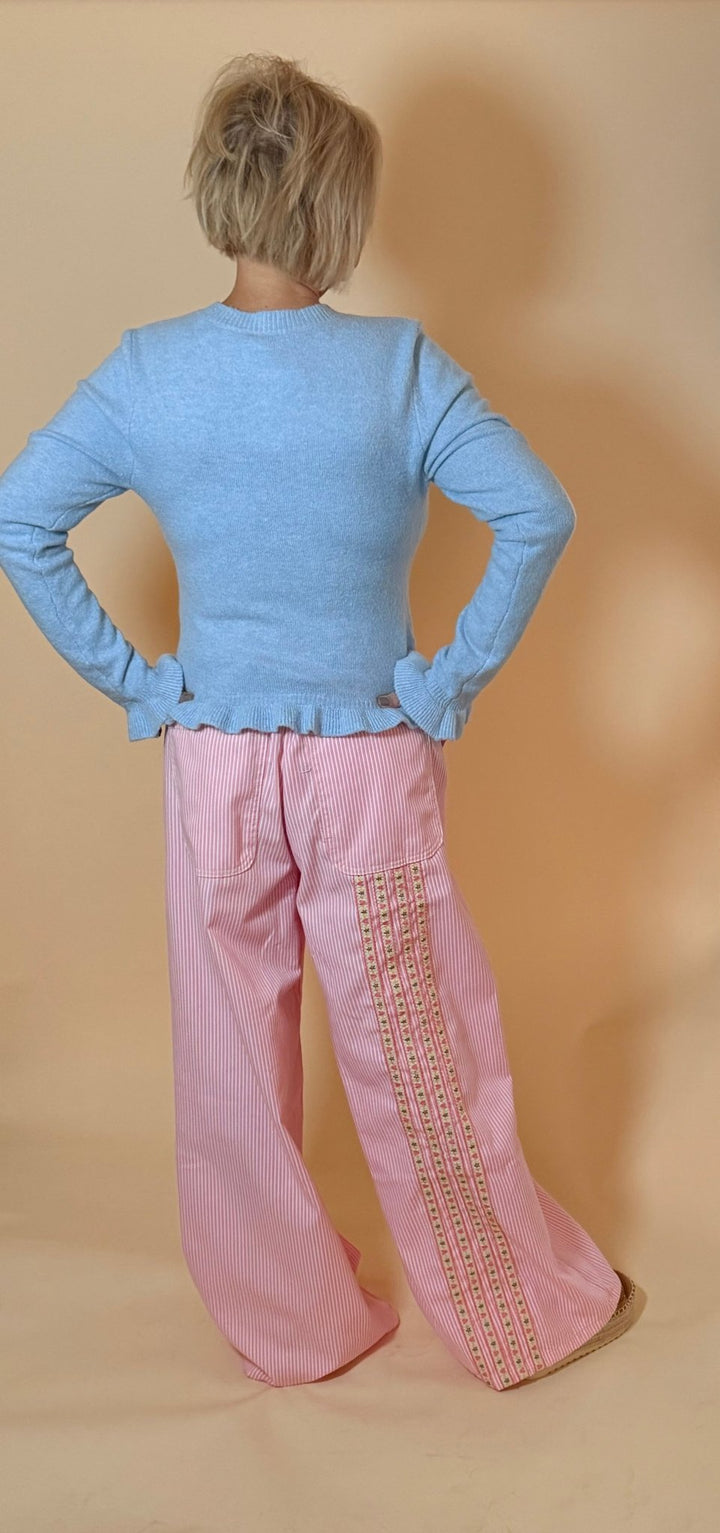 Willow Embroidered Wide Leg Trousers - eloise boutique